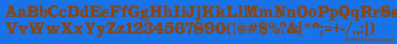 Police LatinorgnrRegular – polices brunes sur fond bleu