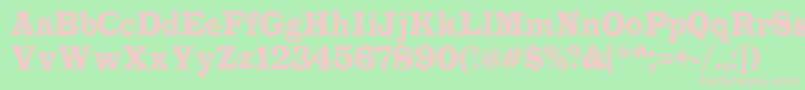 Czcionka LatinorgnrRegular – różowe czcionki na zielonym tle
