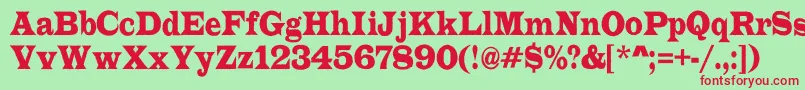 LatinorgnrRegular Font – Red Fonts on Green Background