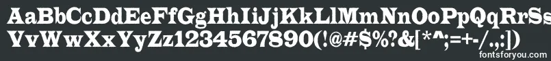 フォントLatinorgnrRegular – 黒い背景に白い文字