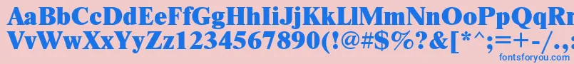Ptnew9-Schriftart – Blaue Schriften auf rosa Hintergrund