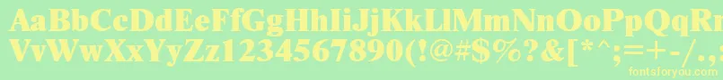 Ptnew9 Font – Yellow Fonts on Green Background