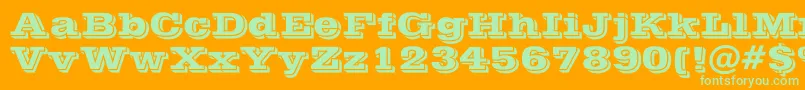 Vinera Font – Green Fonts on Orange Background