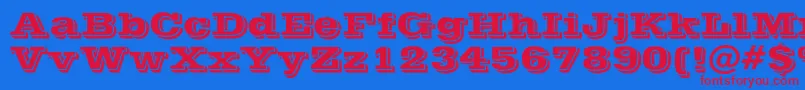 Vinera Font – Red Fonts on Blue Background