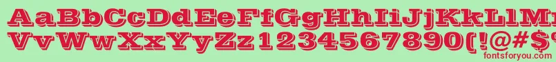 Vinera Font – Red Fonts on Green Background