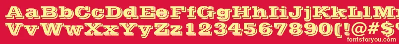 Vinera Font – Yellow Fonts on Red Background