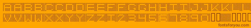 Fonte 7inchRounded – fontes marrons em um fundo laranja