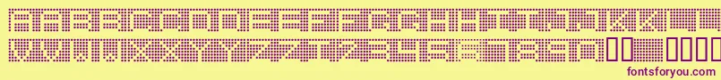 7inchRounded-Schriftart – Violette Schriften auf gelbem Hintergrund