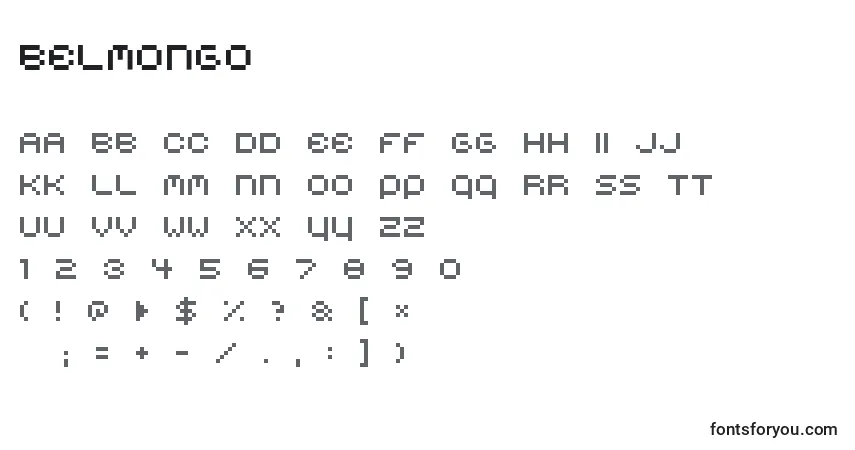 A fonte Belmongo – alfabeto, números, caracteres especiais