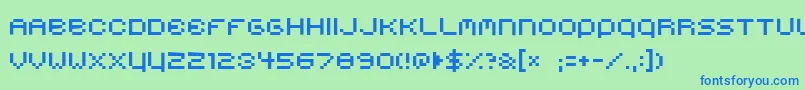 Belmongo-Schriftart – Blaue Schriften auf grünem Hintergrund