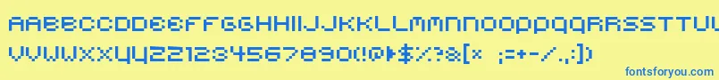 Belmongo-fontti – siniset fontit keltaisella taustalla