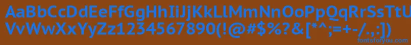 Шрифт Ptc75fW – синие шрифты на коричневом фоне