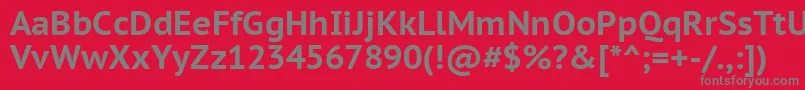 フォントPtc75fW – 赤い背景に灰色の文字