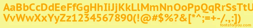 Ptc75fW Font – Orange Fonts on Yellow Background