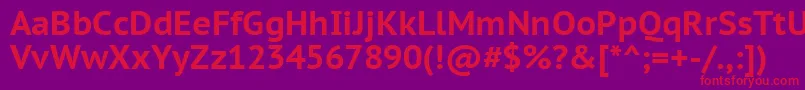 Ptc75fW Font – Red Fonts on Purple Background