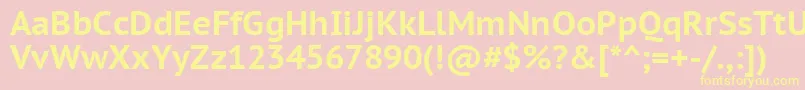 Ptc75fW Font – Yellow Fonts on Pink Background