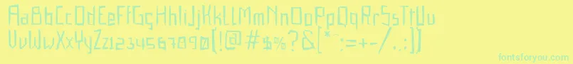 Police GabardinaRegular – polices vertes sur fond jaune