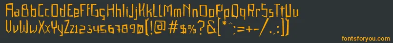 フォントGabardinaRegular – 黒い背景にオレンジの文字