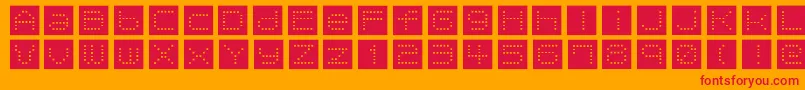 TomatoCoffee-Schriftart – Rote Schriften auf orangefarbenem Hintergrund