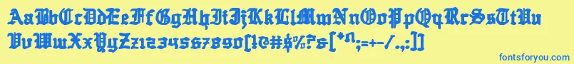 Questknight Font – Blue Fonts on Yellow Background