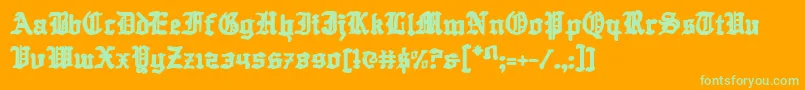 Questknight Font – Green Fonts on Orange Background