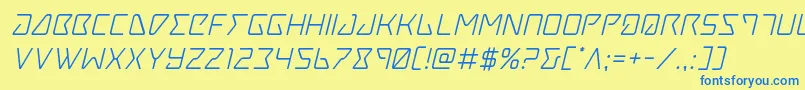 Tracerital Font – Blue Fonts on Yellow Background