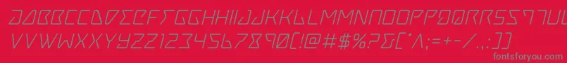 Tracerital Font – Gray Fonts on Red Background