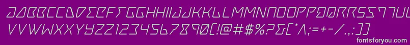 Tracerital Font – Green Fonts on Purple Background