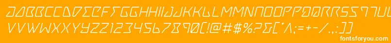 Tracerital Font – White Fonts on Orange Background