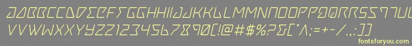 Tracerital Font – Yellow Fonts on Gray Background