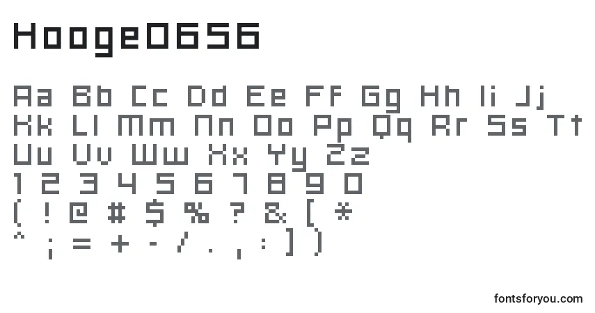 Czcionka Hooge0656 – alfabet, cyfry, specjalne znaki