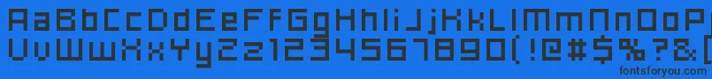Hooge0656-Schriftart – Schwarze Schriften auf blauem Hintergrund