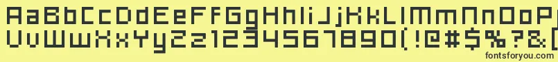 Fonte Hooge0656 – fontes pretas em um fundo amarelo