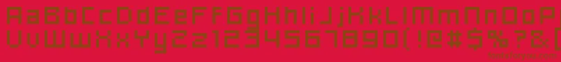 Fonte Hooge0656 – fontes marrons em um fundo vermelho