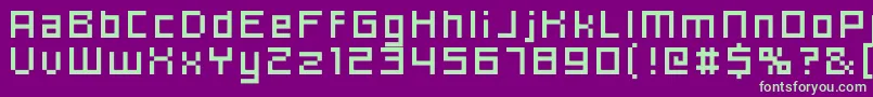 Hooge0656-Schriftart – Grüne Schriften auf violettem Hintergrund