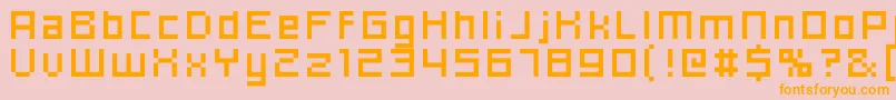 Hooge0656 Font – Orange Fonts on Pink Background