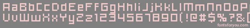 フォントHooge0656 – 灰色の背景にピンクのフォント