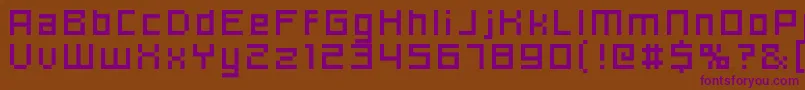 フォントHooge0656 – 紫色のフォント、茶色の背景