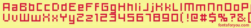 Hooge0656 Font – Red Fonts on Yellow Background