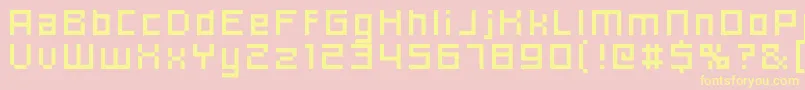 Hooge0656-Schriftart – Gelbe Schriften auf rosa Hintergrund