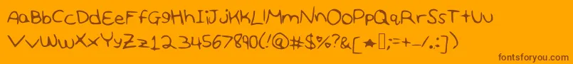 100love Font – Brown Fonts on Orange Background