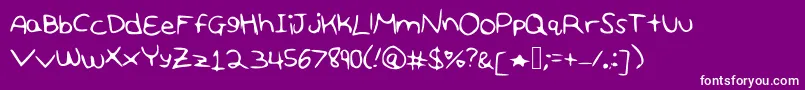 100love-fontti – valkoiset fontit violetilla taustalla