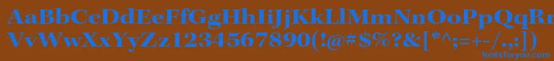 KeplerstdBoldextsubh-Schriftart – Blaue Schriften auf braunem Hintergrund