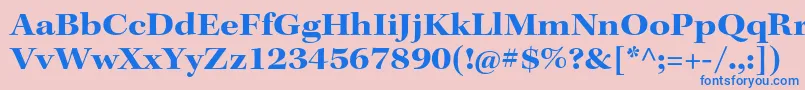 フォントKeplerstdBoldextsubh – ピンクの背景に青い文字