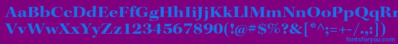 KeplerstdBoldextsubh-fontti – siniset fontit violetilla taustalla