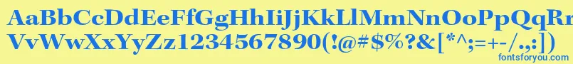 KeplerstdBoldextsubh-fontti – siniset fontit keltaisella taustalla