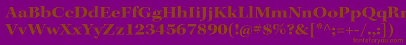 Czcionka KeplerstdBoldextsubh – brązowe czcionki na fioletowym tle