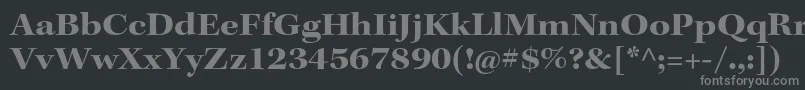 フォントKeplerstdBoldextsubh – 黒い背景に灰色の文字