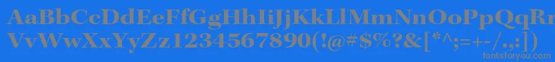 フォントKeplerstdBoldextsubh – 青い背景に灰色の文字