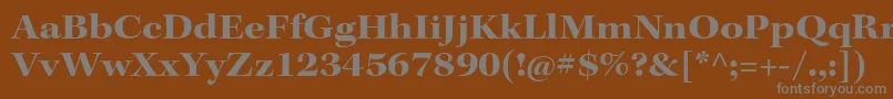 KeplerstdBoldextsubh-Schriftart – Graue Schriften auf braunem Hintergrund
